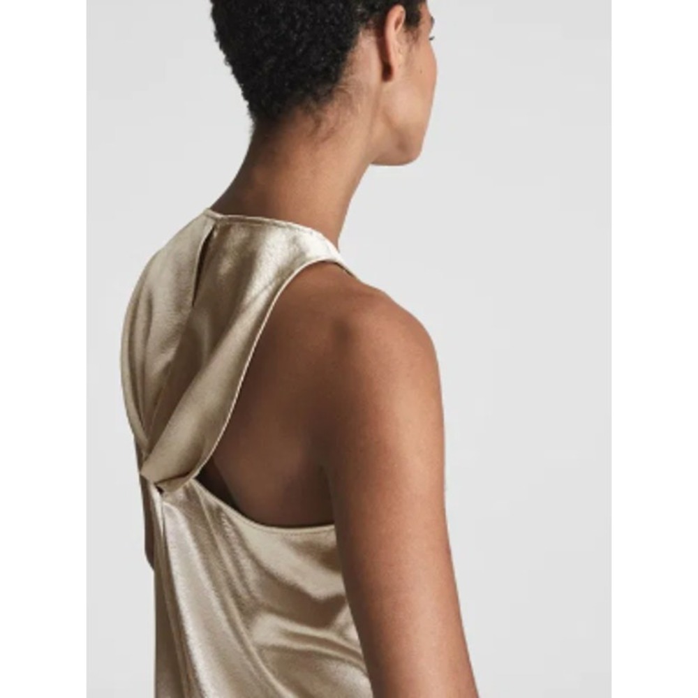 REISS Lottie Metallic Maxi Dress Size 6 New with Tags - Picture 3 of 12
